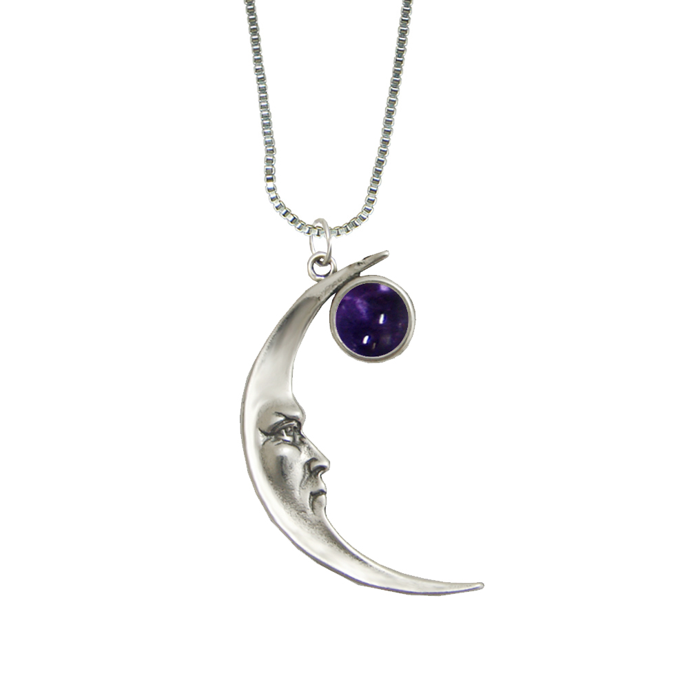 Sterling Silver Mystical Moon Pendant With Iolite